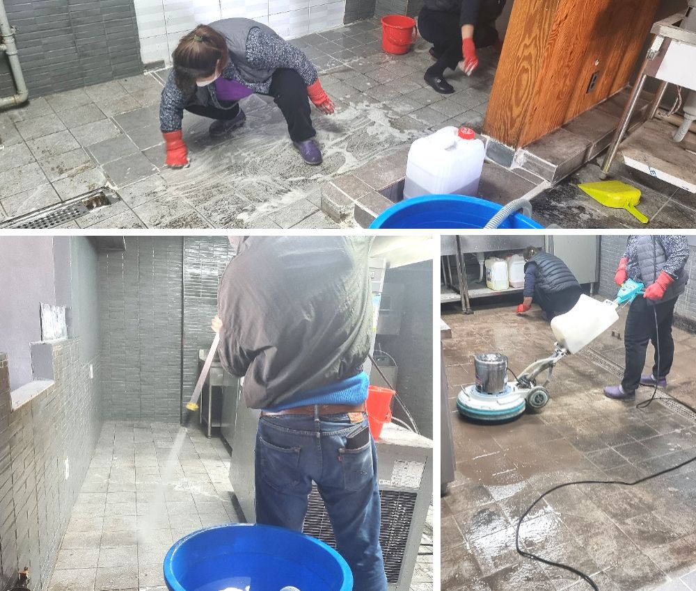 김포 식당청소로 손님이 증가 했습니다. 관한 작업사진입니다.