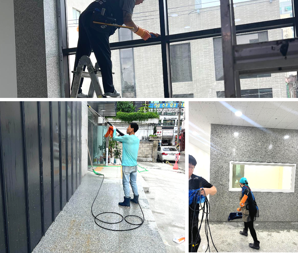 김포 시장 청소업체에서 상가 준공청소 바로 진행합니다. 관한 작업사진입니다.