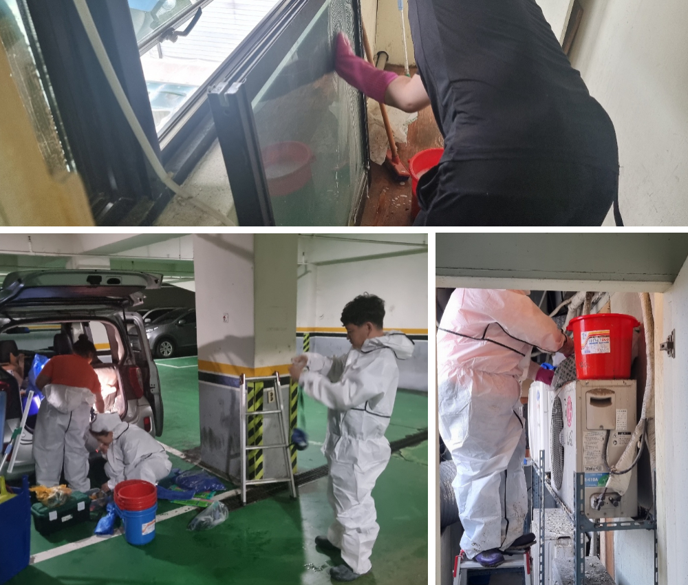 김포 실외기 비둘기 똥청소 힐스테이트 주민이 좋아해요. 관한 작업사진입니다.